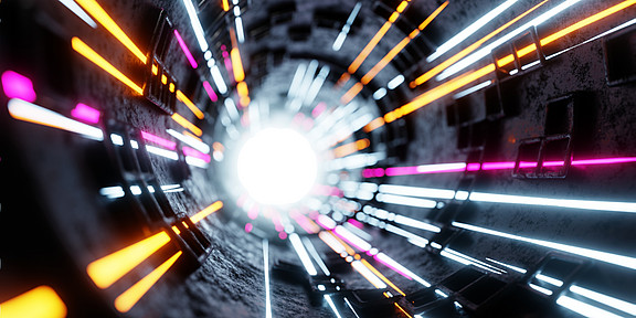 Photo: A light source emitting colorful rays.