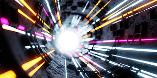 Photo: A light source emitting colorful rays.