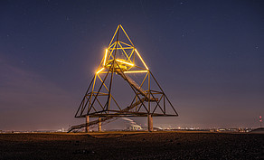 Landmark “Tetrahedron” at night