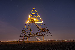 Landmark “Tetrahedron” at night