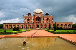 Taj Mahal in India with park
