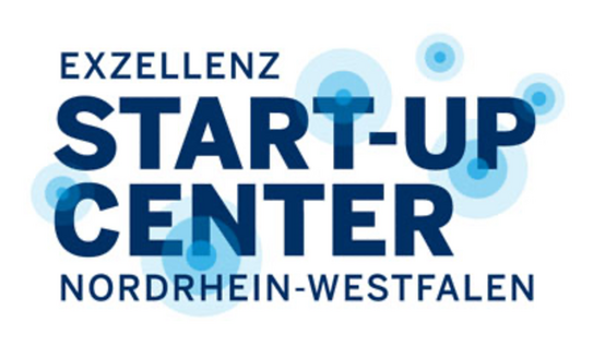 Logo of the Excellence Start-up Center North Rhine-Westphalia on a white background